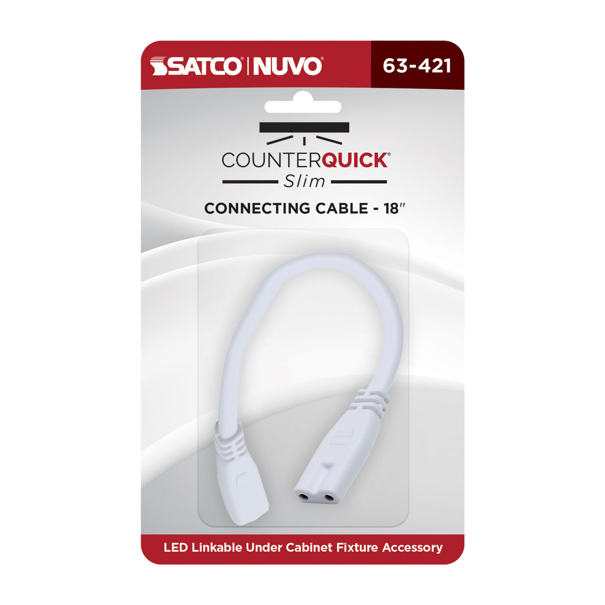 Nuvo 63-421 Connecting Cable, 18-Inch, White Finish