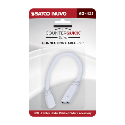 Nuvo 63-421 Connecting Cable, 18-Inch, White Finish