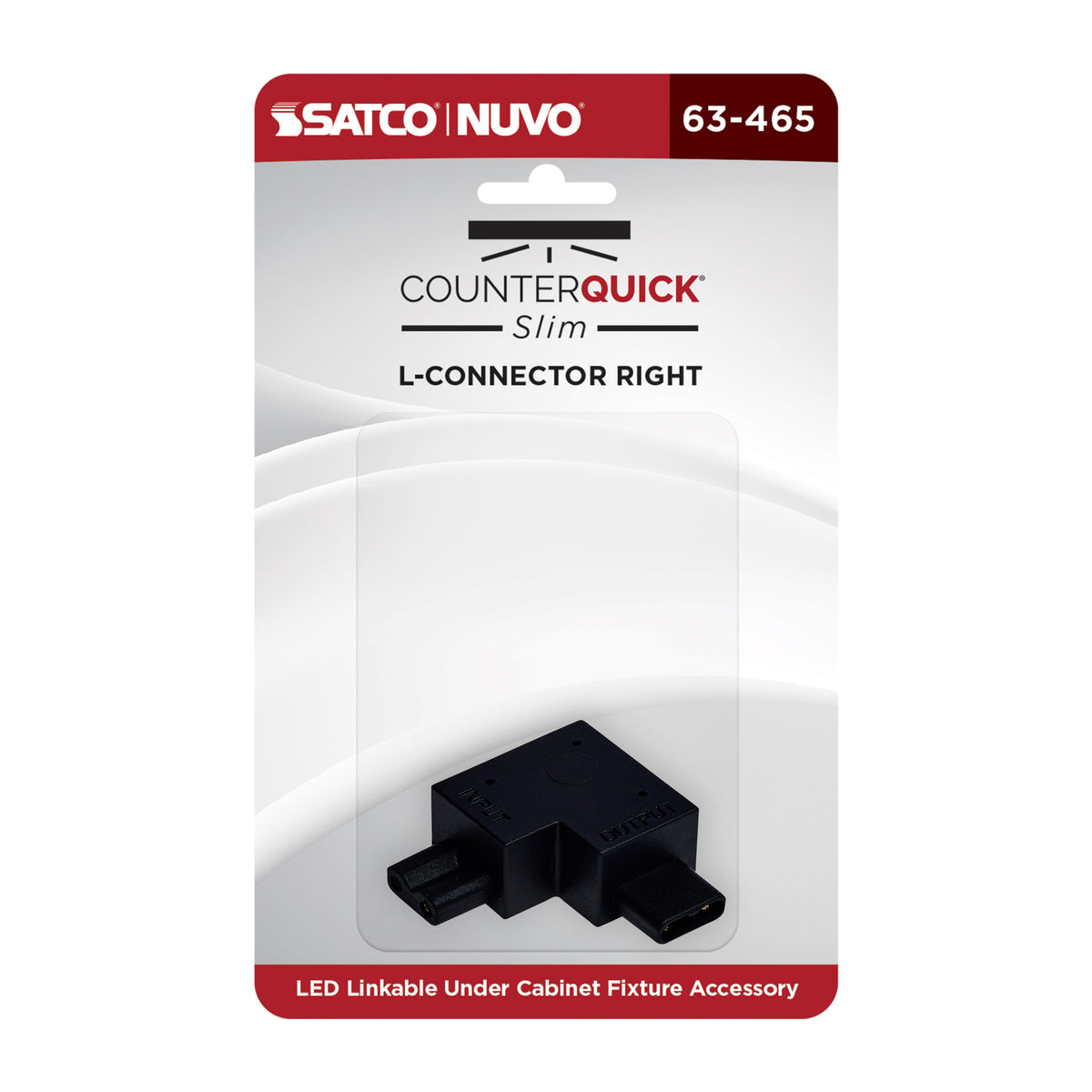Nuvo 63-465 L-Connector, Right Angle, Black Finish