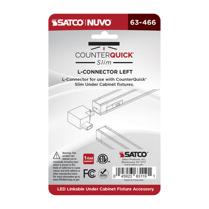 Nuvo 63-466 L-Connector, Left Angle, Black Finish