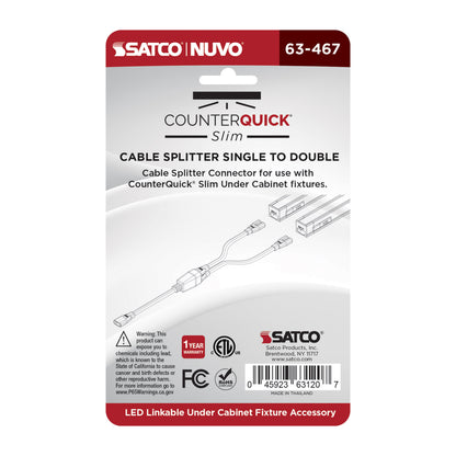 Nuvo 63-467 Cable Splitter, Single to Double, Black Finish