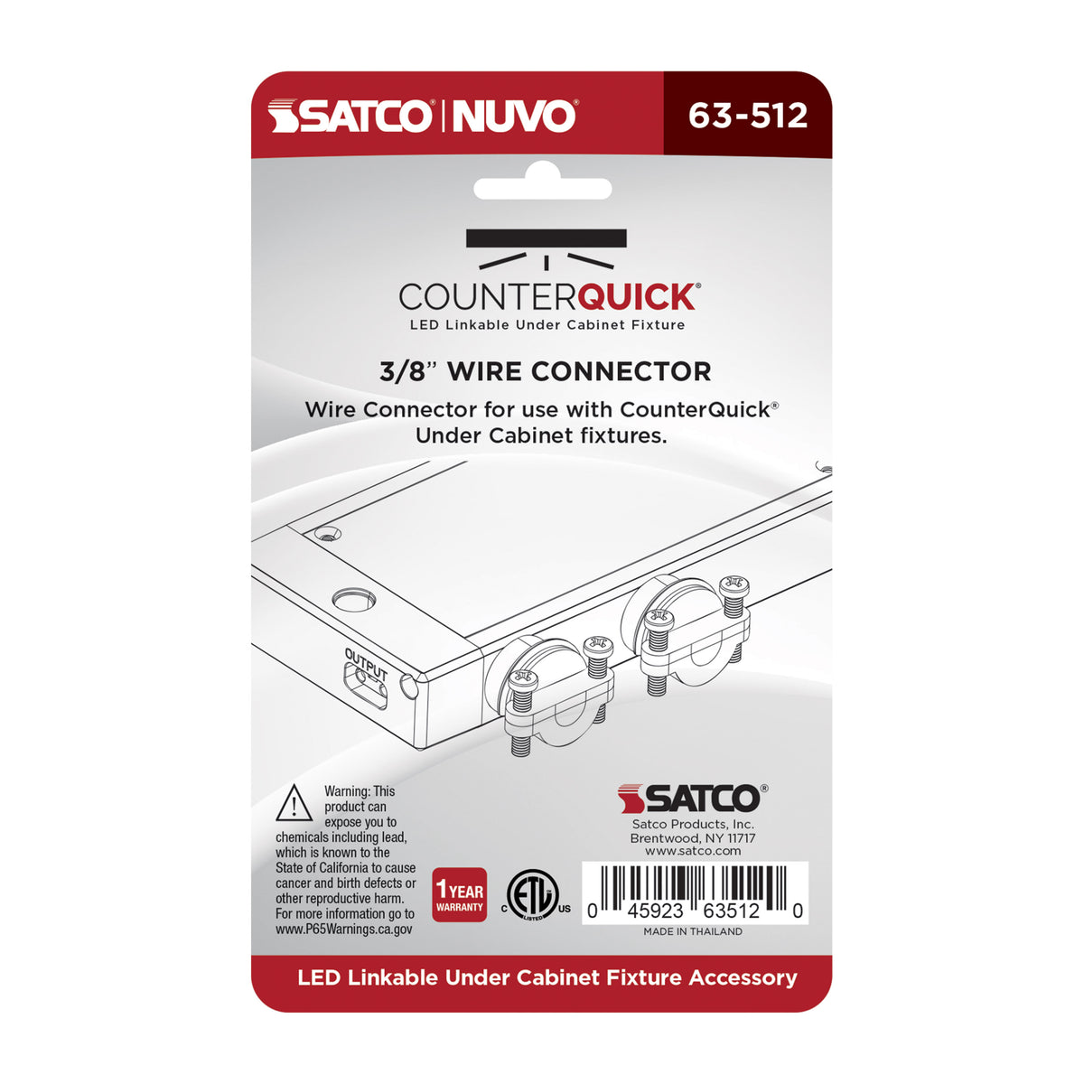 Nuvo 63-512 Under Cabinet LED 3/8 Inch Wire Connector