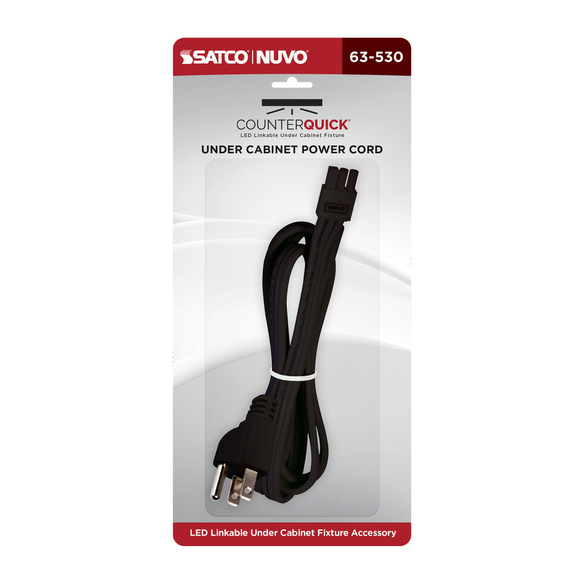 Nuvo 63-530 Under Cabinet Power Cord, Black Finish