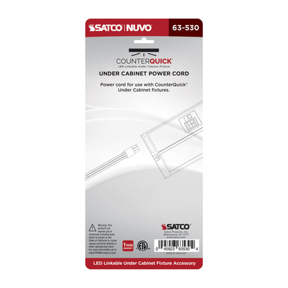 Nuvo 63-530 Under Cabinet Power Cord, Black Finish