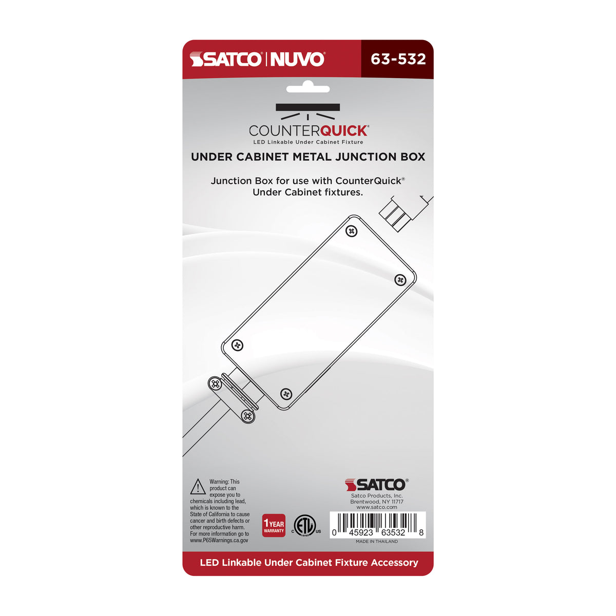 Nuvo 63-532 Under Cabinet Junction Box, Metal, Dark Bronze