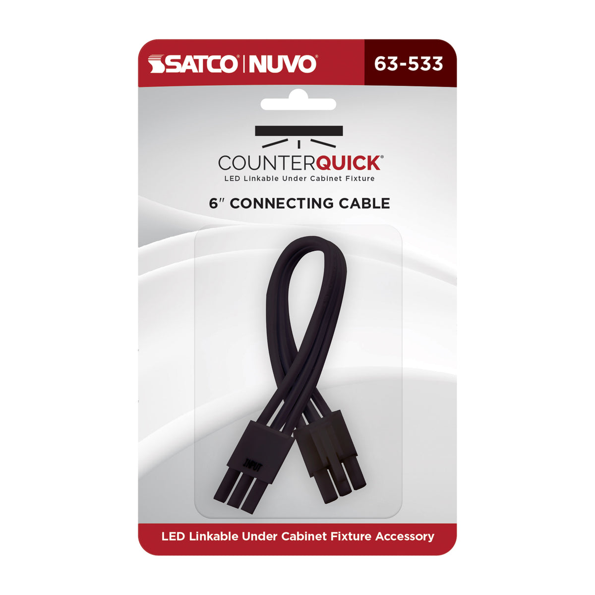 Nuvo 63-533 Under Cabinet Link Cable, 6-Inch, Black Finish