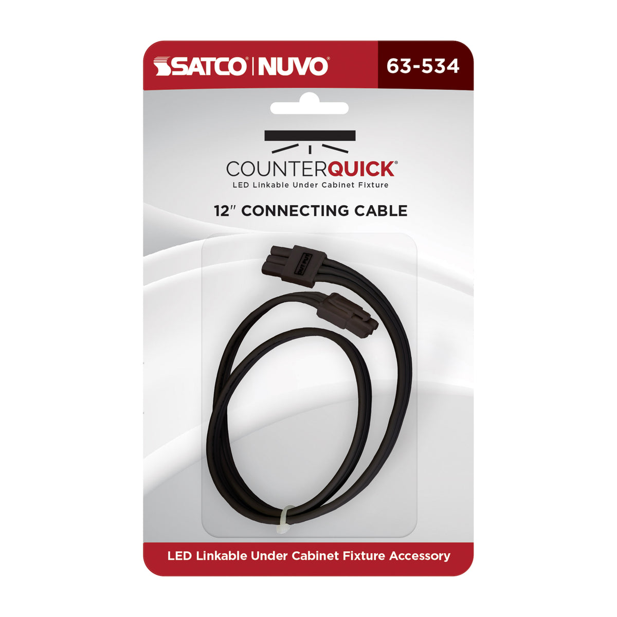 Nuvo 63-534 Under Cabinet Link Cable, 12-Inch, Black Finish
