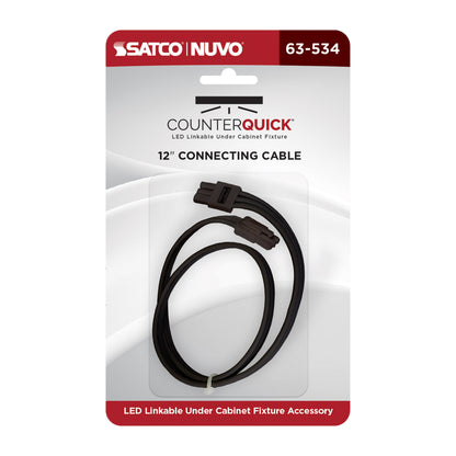 Nuvo 63-534 Under Cabinet Link Cable, 12-Inch, Black Finish