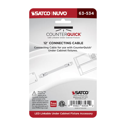 Nuvo 63-534 Under Cabinet Link Cable, 12-Inch, Black Finish