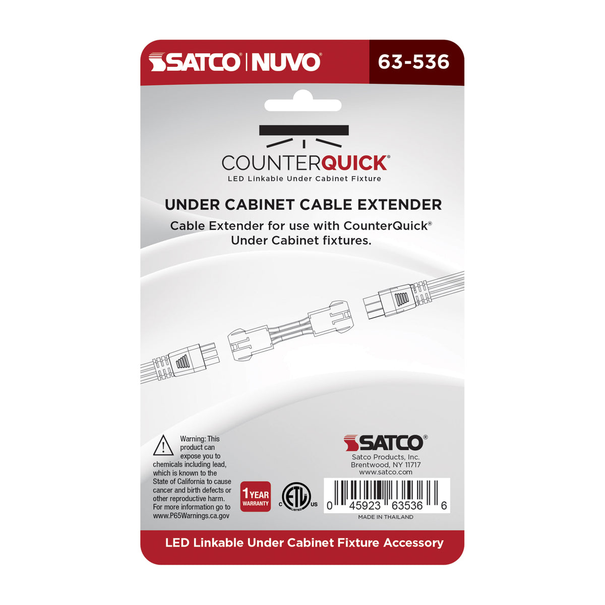Nuvo 63-536 Under Cabinet Connectable Link, Black Finish
