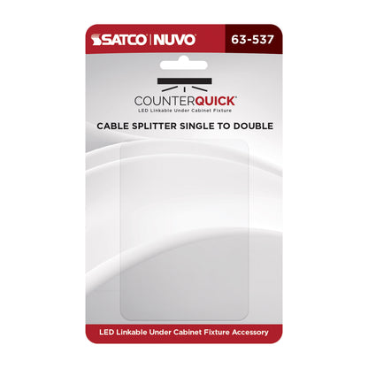 Nuvo 63-537 Y Splitter for Under Cabinet LED Fixtures, Black Finish