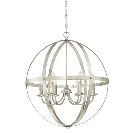 Westinghouse 6328300 Chandelier Fixture 6 Light Brushed Nickel Finish