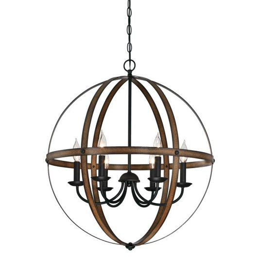 Westinghouse 6333600 Chandelier Fixture 6 Light Barnwood and Oil