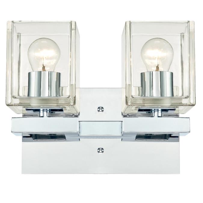 Westinghouse 6334400 Sconce Fixture 2 Light Wall Chrome Finish with