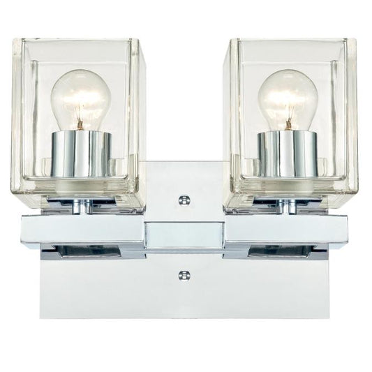 Westinghouse 6334400 Sconce Fixture 2 Light Wall Chrome Finish with