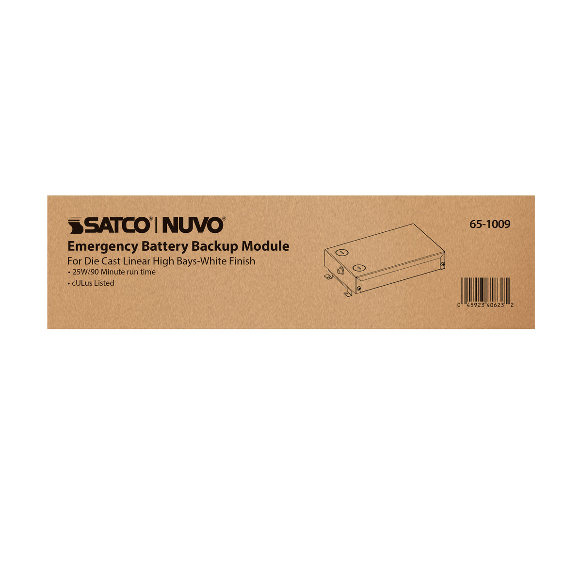 Nuvo 65-1009 LED Emergency Driver for Linear High Bay, 16 Watt, 90 Minute Run Time