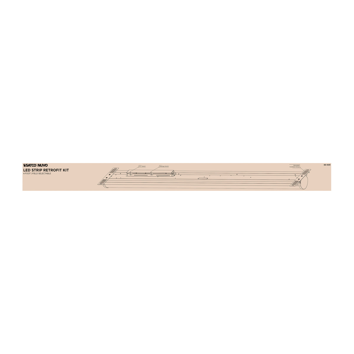 Nuvo 65-1031 30/40/50 Watt LED 4 Foot Retrofit Strip Light, 35K/4K/5K CCT Selectable, 120-277 Volt