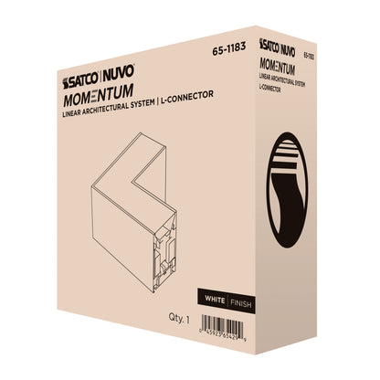 Nuvo 65-1183 Momentum, L-Connector for LED Linear System, White Finish