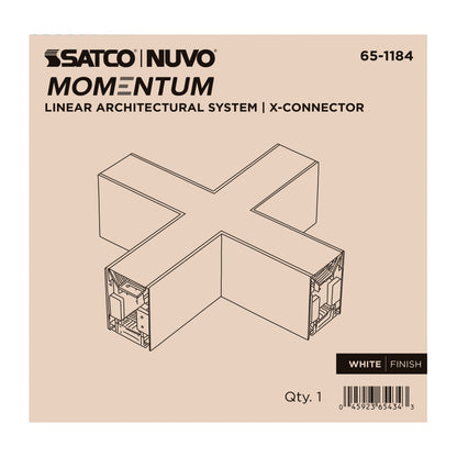 Nuvo 65-1184 Momentum, X-Connector for LED Linear System, White Finish