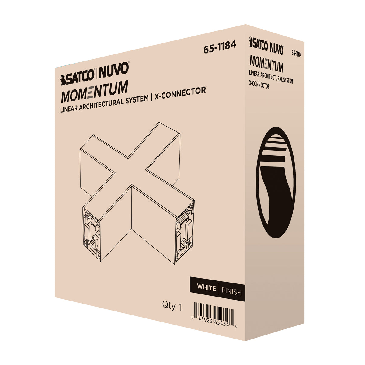 Nuvo 65-1184 Momentum, X-Connector for LED Linear System, White Finish