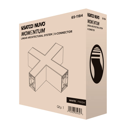 Nuvo 65-1184 Momentum, X-Connector for LED Linear System, White Finish