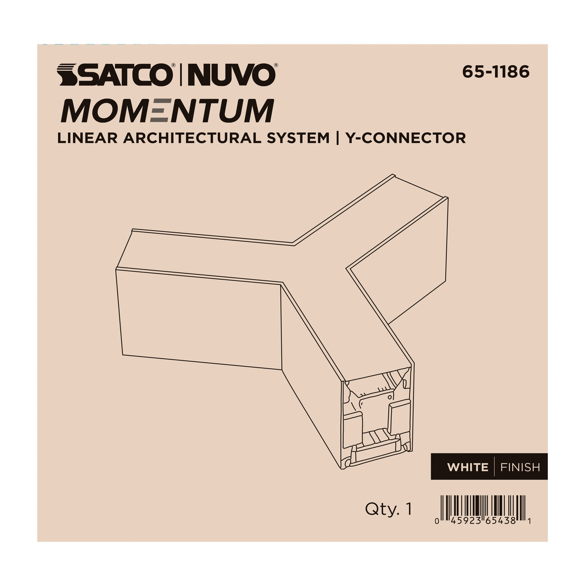 Nuvo 65-1186 Momentum, Y-Connector for LED Linear System, White Finish