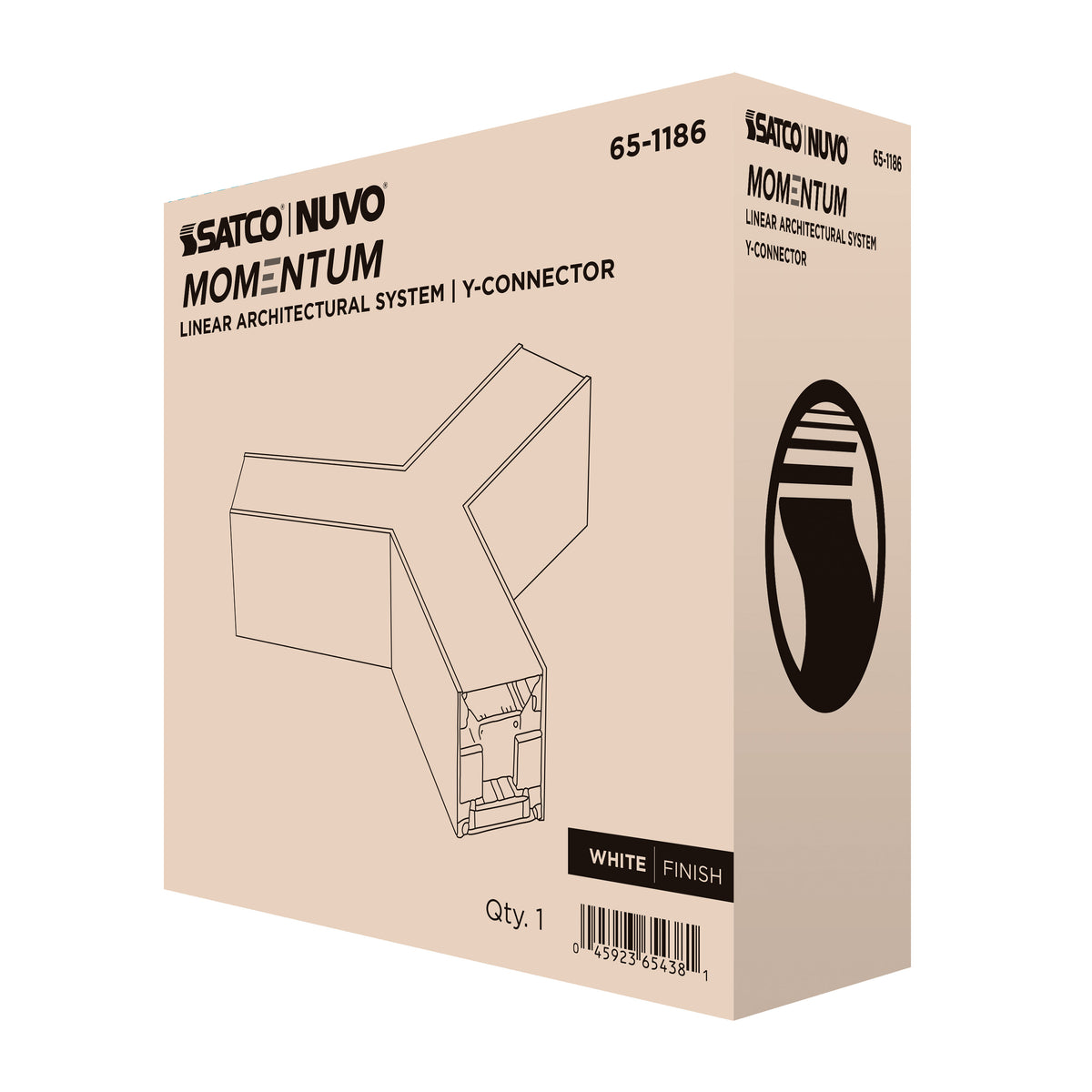 Nuvo 65-1186 Momentum, Y-Connector for LED Linear System, White Finish