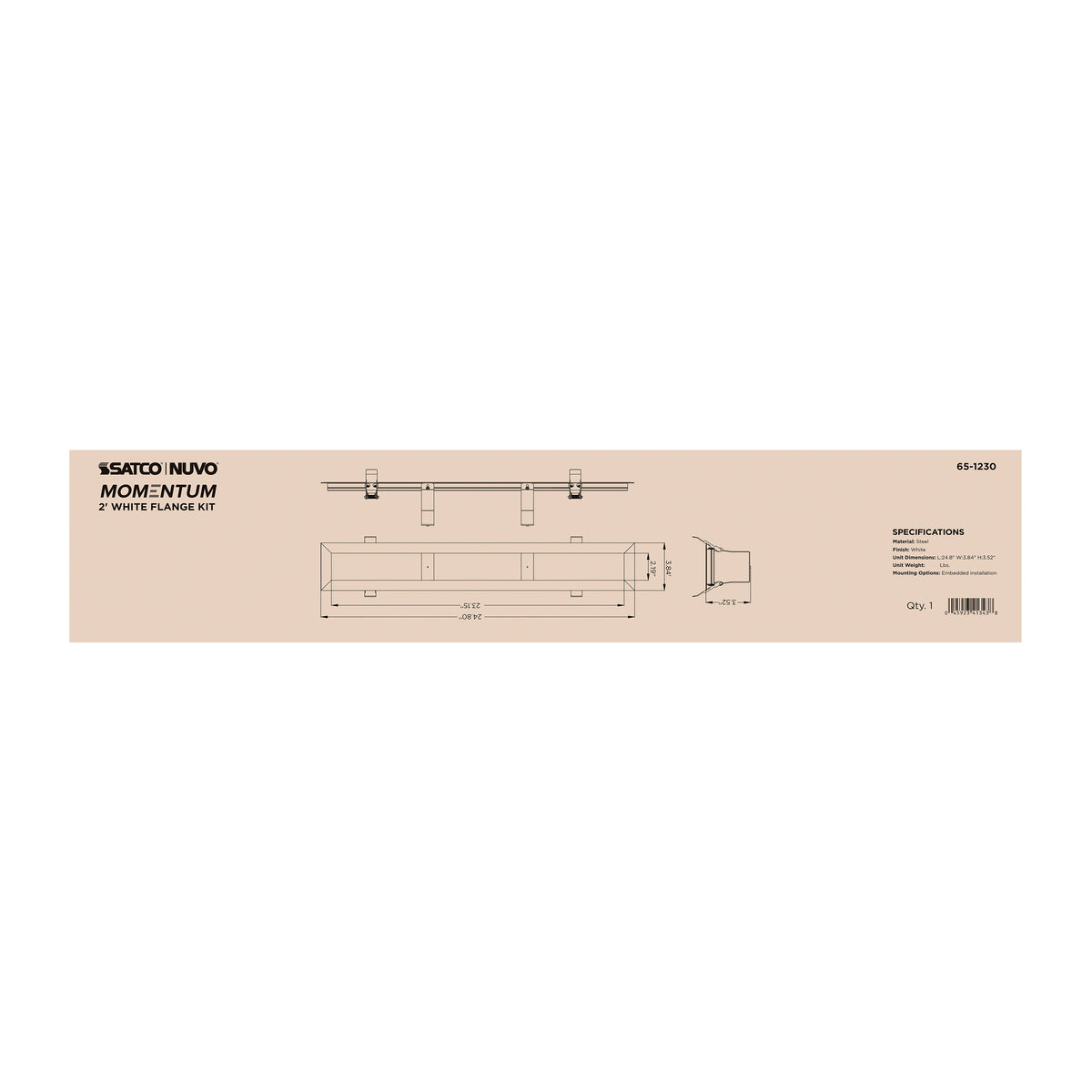 Nuvo 65-1230 Momentum, 2 Foot Flange Kit, White Finish