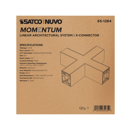 Nuvo 65-1284 Momentum, X-Connector for LED Linear System, Black Finish
