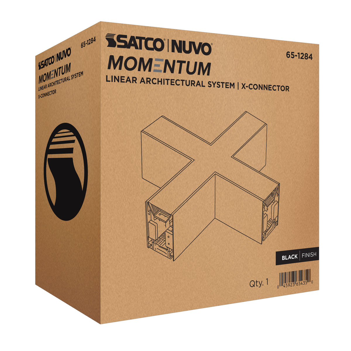 Nuvo 65-1284 Momentum, X-Connector for LED Linear System, Black Finish