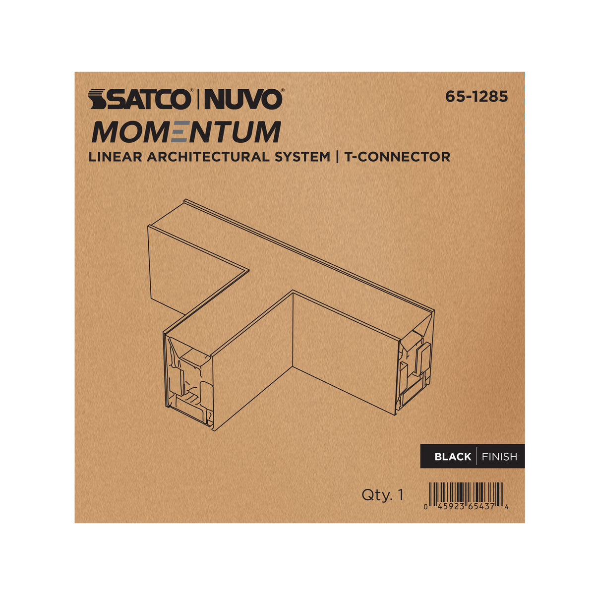 Nuvo 65-1285 Momentum, T-Connector for LED Linear System, Black Finish