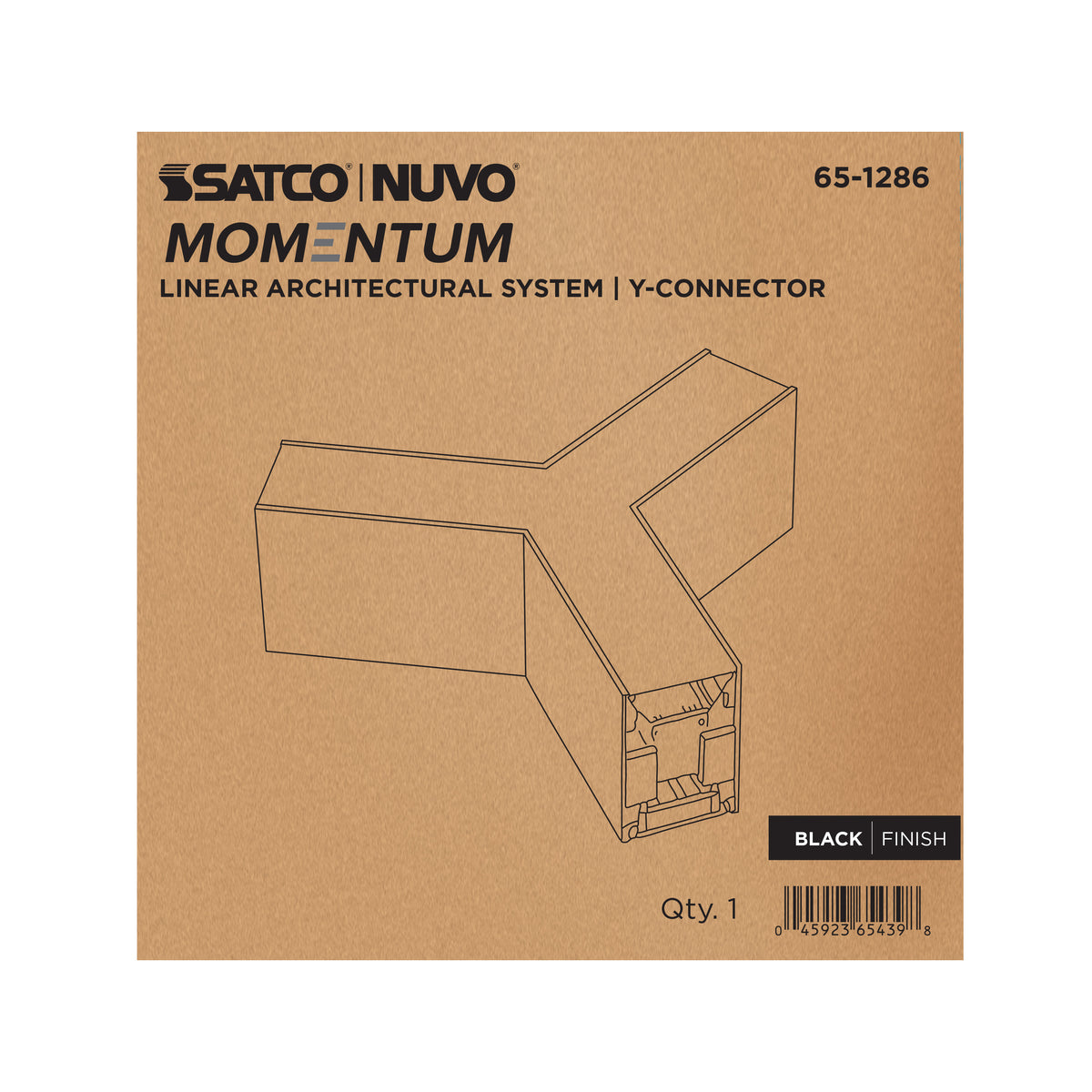 Nuvo 65-1286 Momentum, Y-Connector for LED Linear System, Black Finish