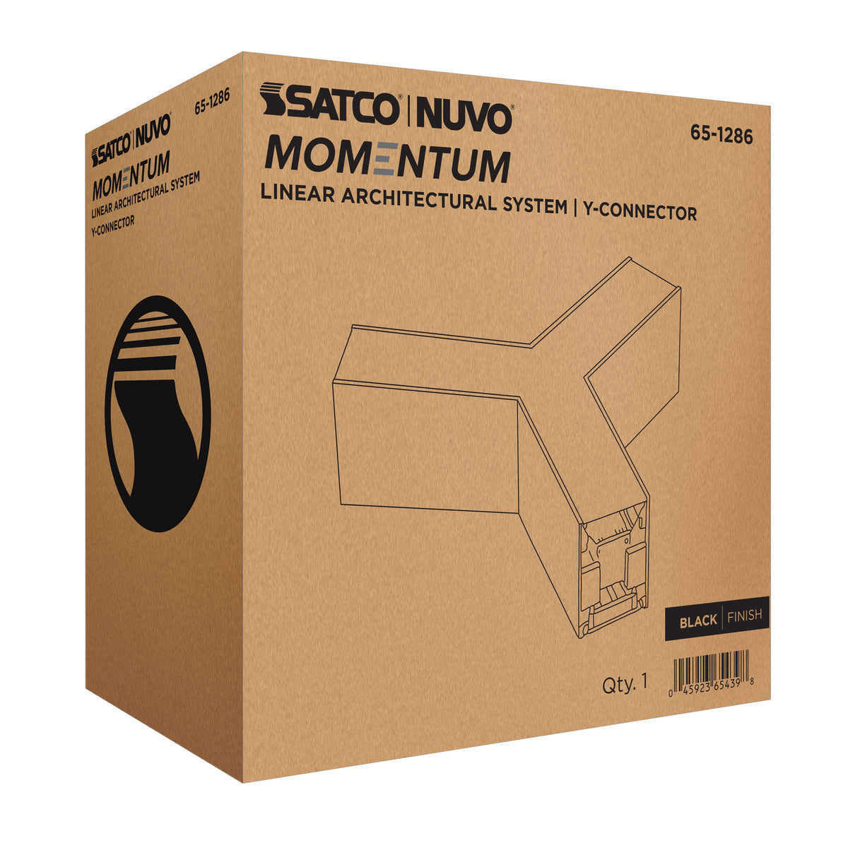 Nuvo 65-1286 Momentum, Y-Connector for LED Linear System, Black Finish