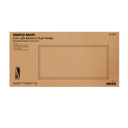 Nuvo 65-1662 30/40/50 Wattage Selectable LED 2ft x 4ft Backlit Panel, 35K/4K/5K CCT Selectable, 120-277 Range Voltage