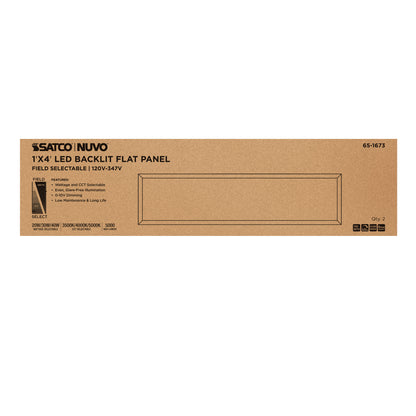 Nuvo 65-1673 20/30/40 Wattage Selectable LED 1ft x 4ft Backlit Panel, 35K/4K/5K CCT Selectable, 120-347 Range Voltage