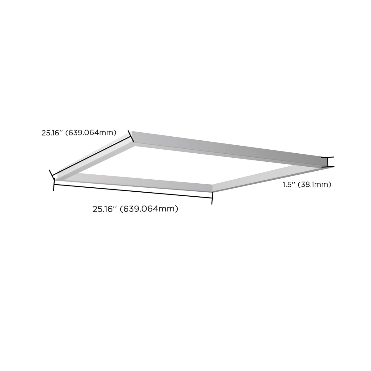 Nuvo 65-589 2X2 Backlit Panel Flange Kit, White Finish