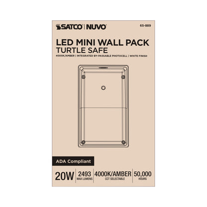 Nuvo 65-889 LED Turtle Friendly Small Wall Pack, 20 Watt, Amber Color