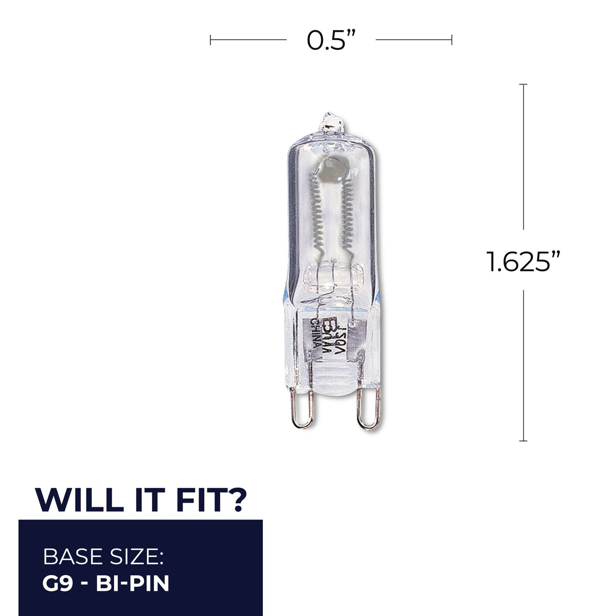 Bulbrite 654035 Bulbrite Incandescent 35 Watt T4 Light Bulbs with a Clear Finish and Bi-Pin (G9) Base, 2900K (Soft White Light)