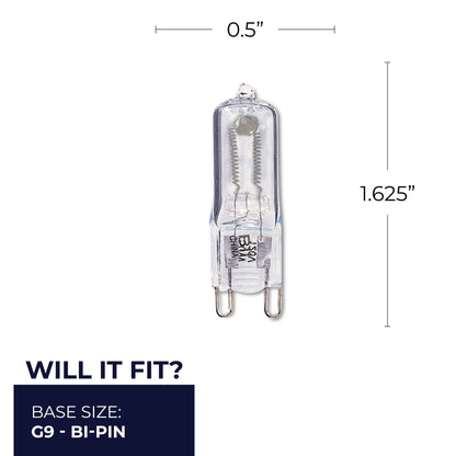Bulbrite 654035 Bulbrite Incandescent 35 Watt T4 Light Bulbs with a Clear Finish and Bi-Pin (G9) Base, 2900K (Soft White Light)