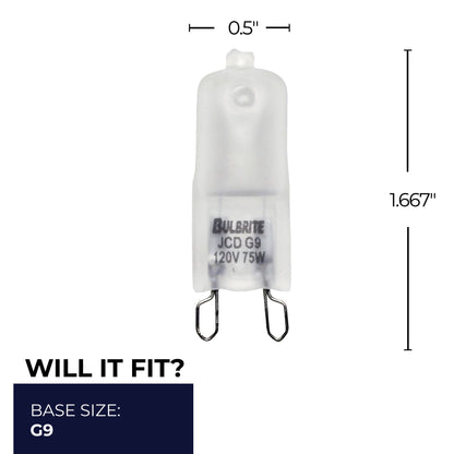 Bulbrite 654076 75W T4 Soft White Halogen Light Bulb