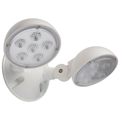 Nuvo 67-137 Remote Emergency Light, Low-Voltage Backup, Double Head, White Finish, Wet Location Rated