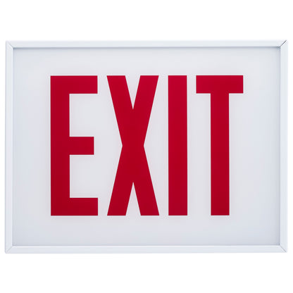 Nuvo 67-300 Exit Sign, Chicago Approved, White Housing