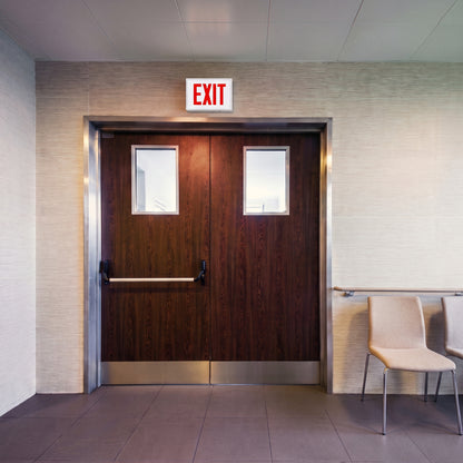 Nuvo 67-302 Exit Sign, Chicago Approved, White Housing