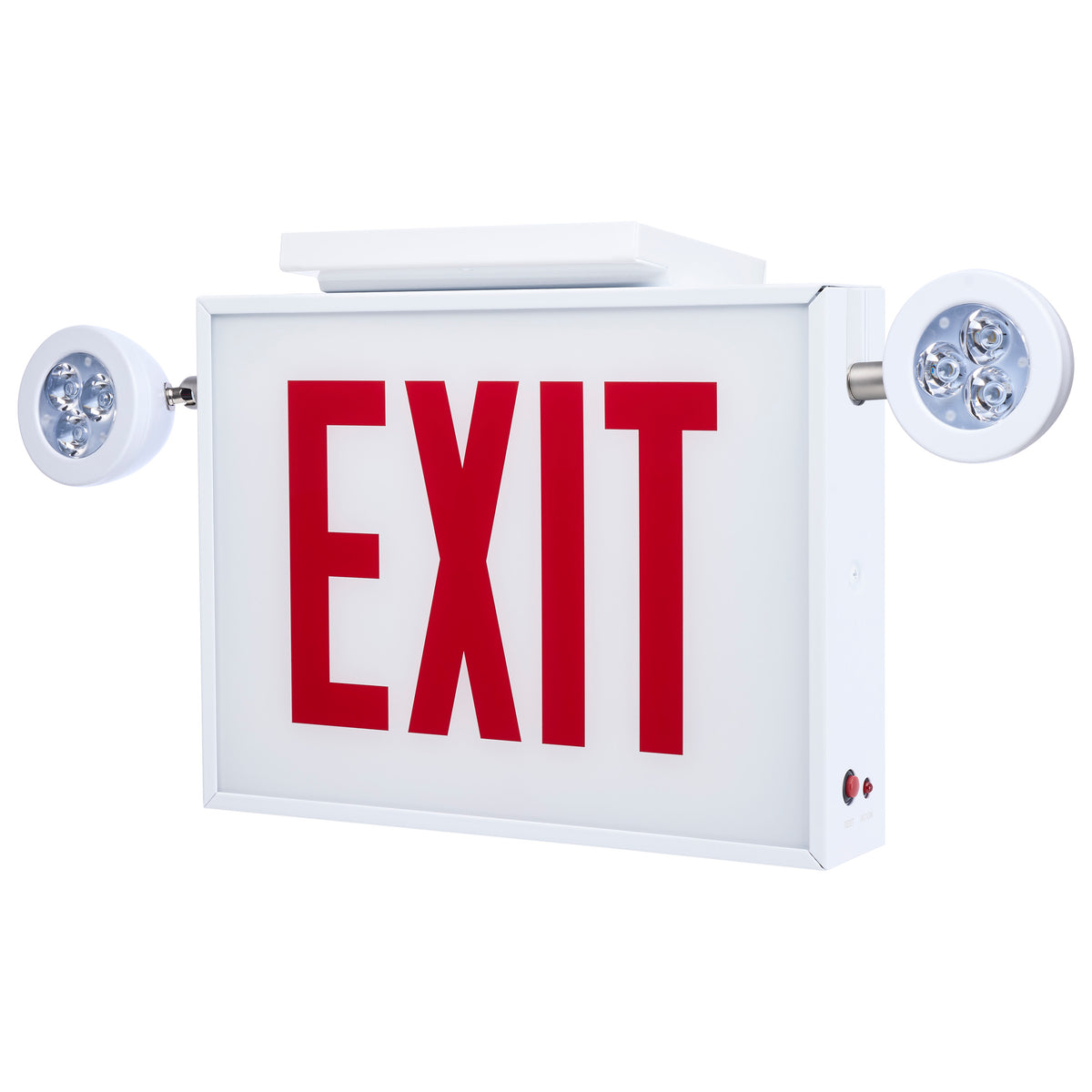 Nuvo 67-310 Combo Exit Sign/Emergency Light, Chicago Approved, White Housing