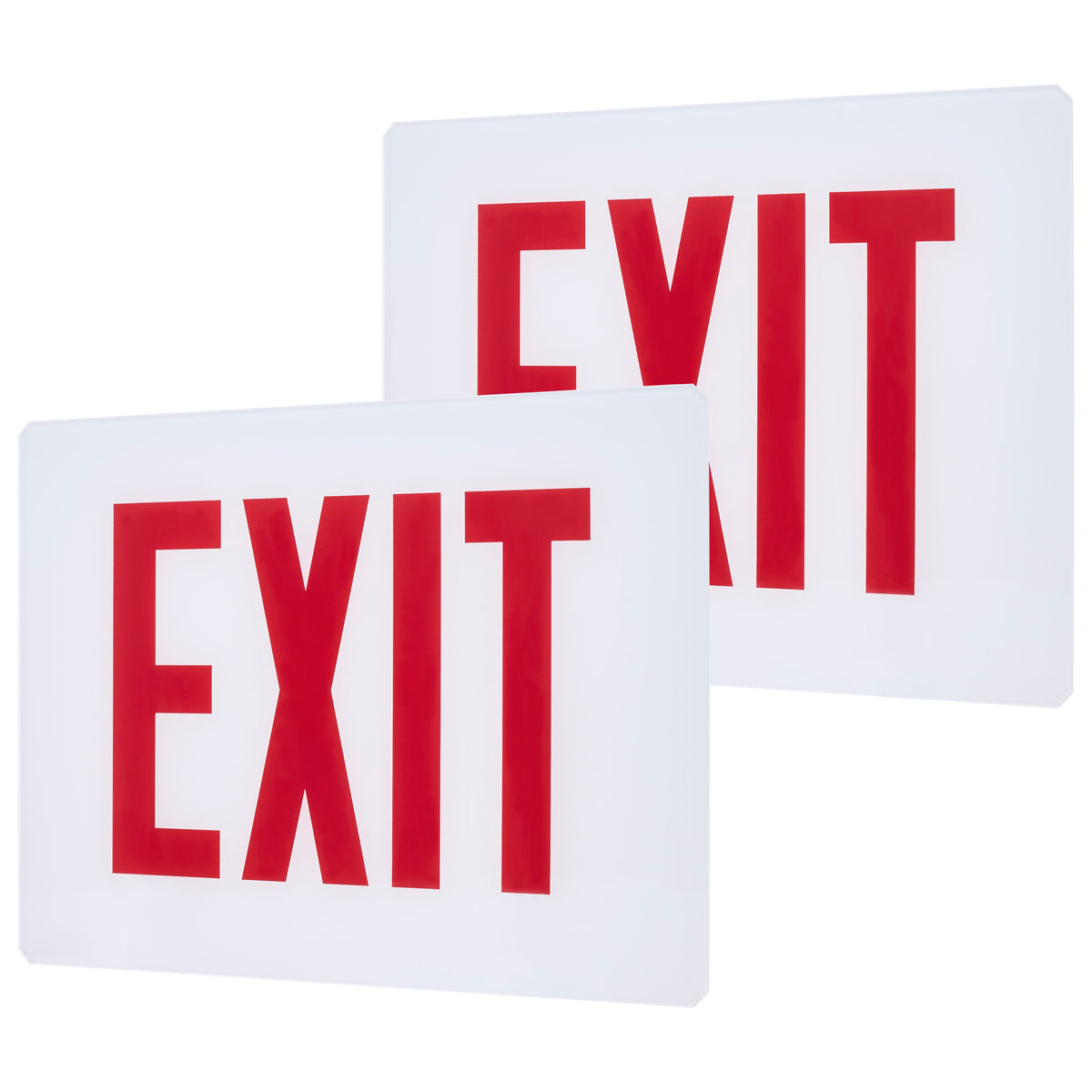 Nuvo 67-330 Exit Sign Double-Sided Panel Kit Accessory, Two White Glass Panels, Red EXIT Signage