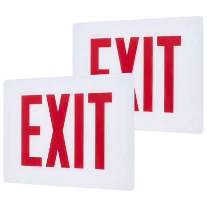 Nuvo 67-330 Exit Sign Double-Sided Panel Kit Accessory, Two White Glass Panels, Red EXIT Signage