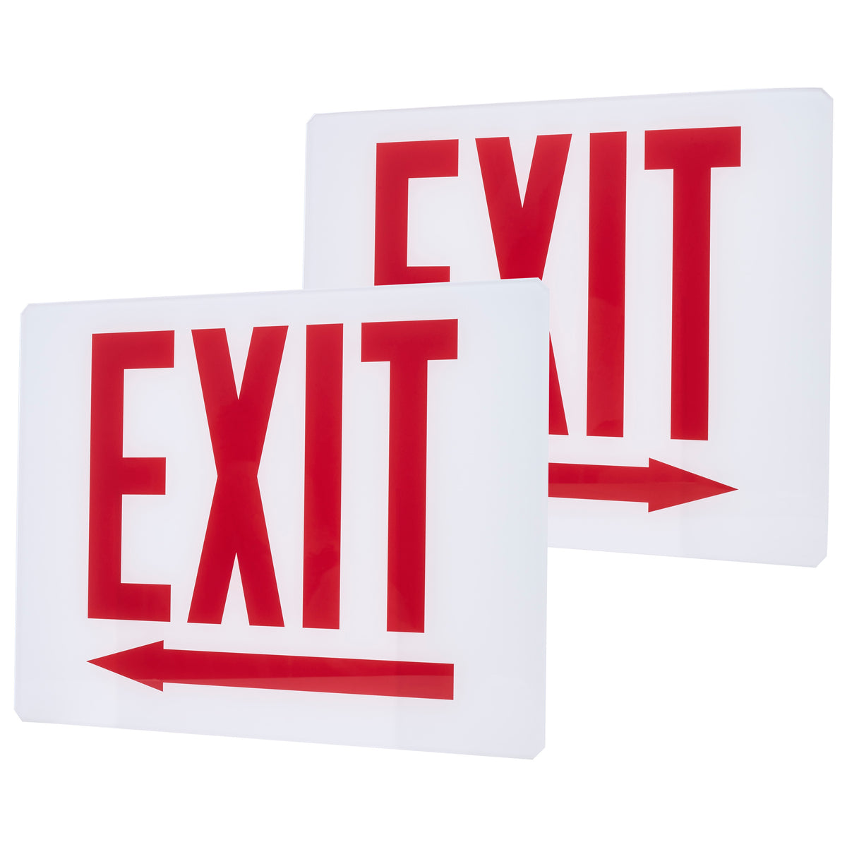 Nuvo 67-331 Exit Sign Double-Sided Panel Kit Accessory, Two White Glass Panels, Red EXIT Signage