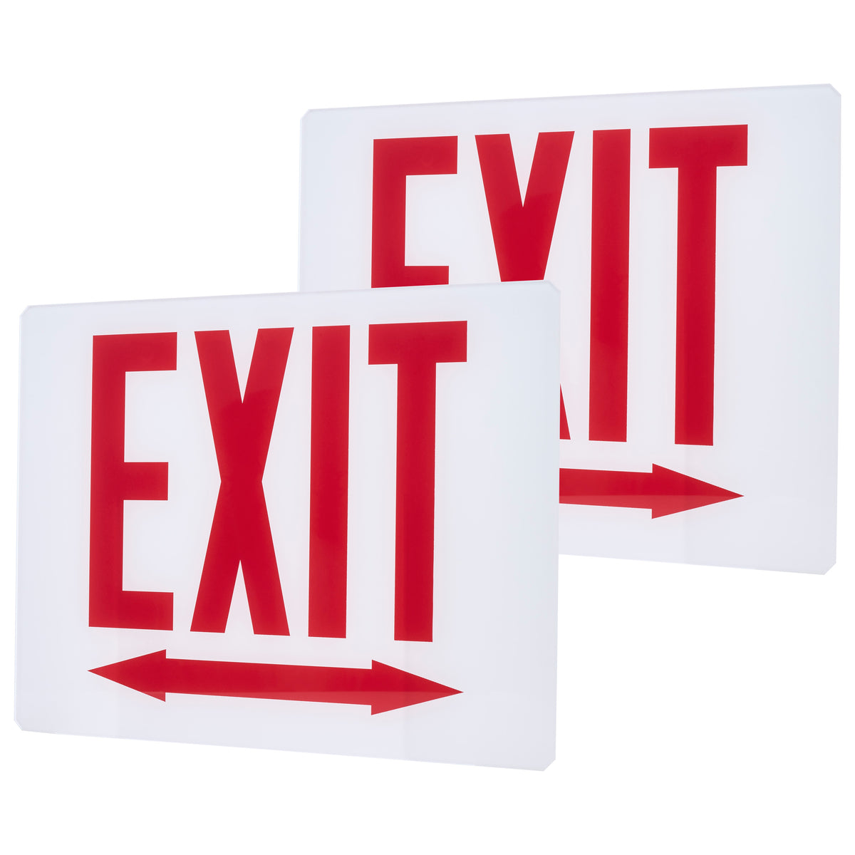 Nuvo 67-332 Exit Sign Double-Sided Panel Kit Accessory, Two White Glass Panels, Red EXIT Signage