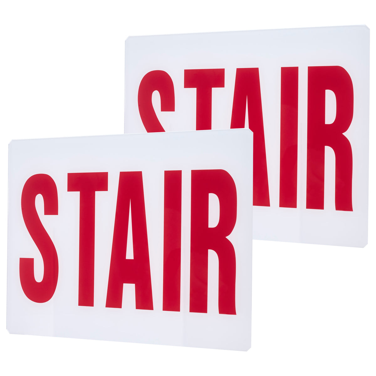 Nuvo 67-333 Exit Sign Double-Sided Panel Kit Accessory, Two White Glass Panels, Red STAIR Signage
