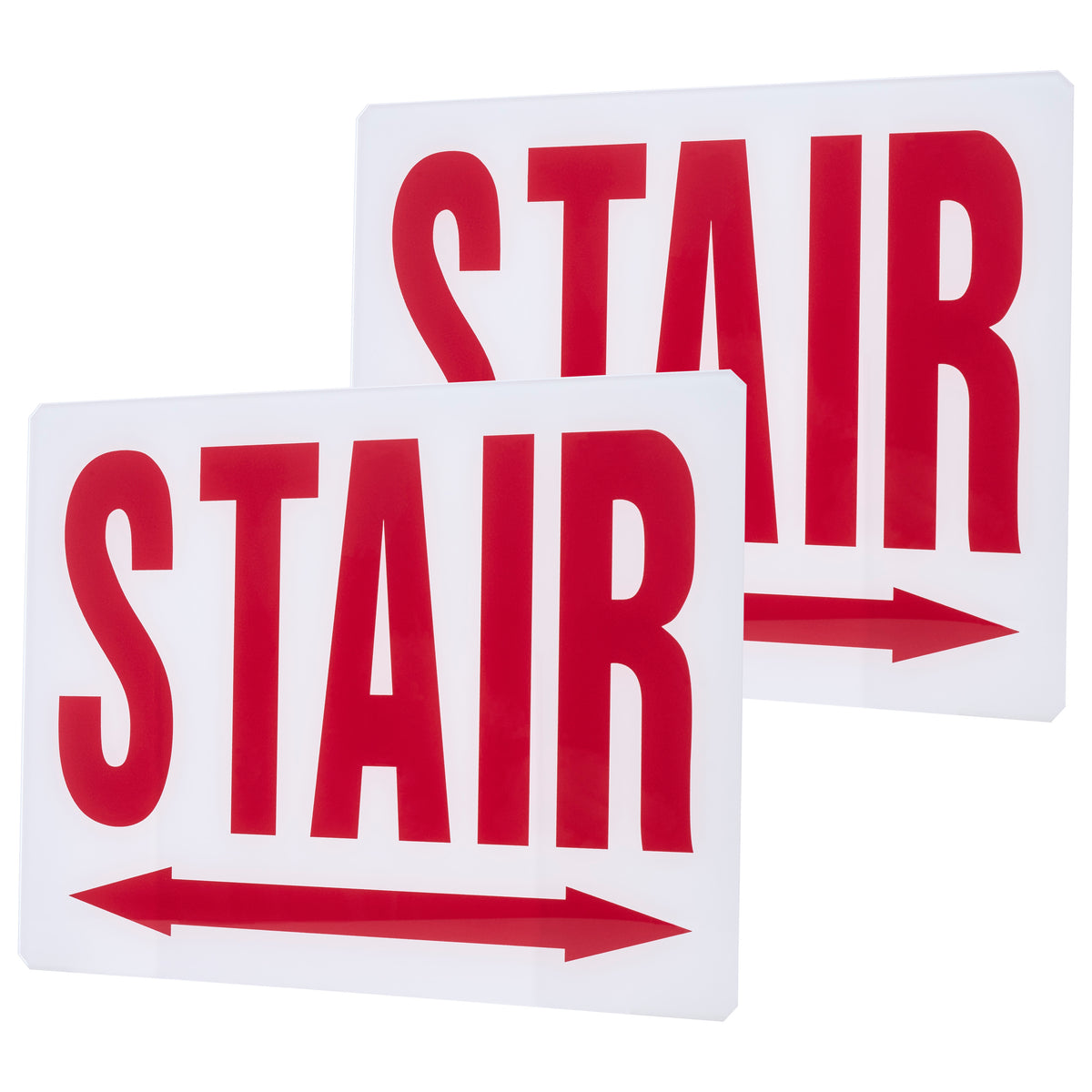 Nuvo 67-335 Exit Sign Double-Sided Panel Kit Accessory, Two White Glass Panels, Red STAIR Signage
